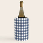 Gingham Plaid Pattern in Navy Blue and White Wine Chiller Gallery Image 2
