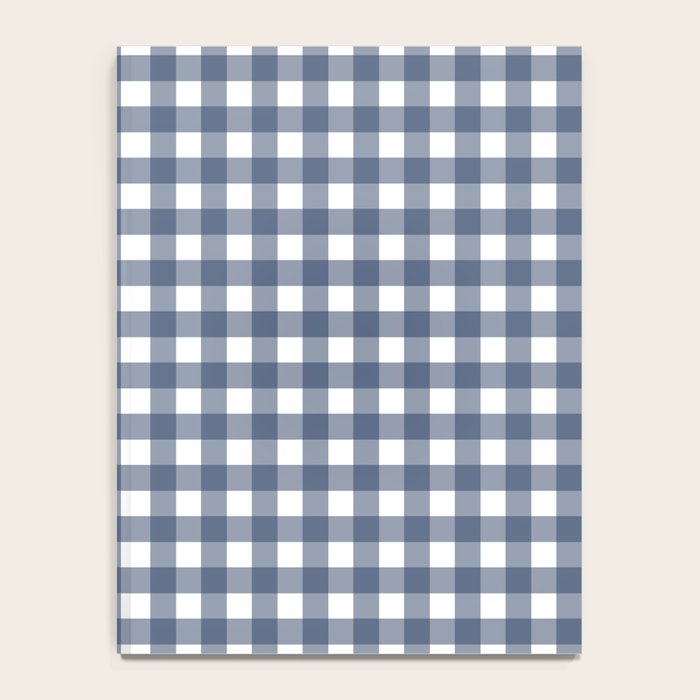 Gingham Plaid Pattern in Navy Blue and White Notebook Gallery Image 4