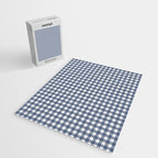 Gingham Plaid Pattern in Navy Blue and White Jigsaw Puzzle Gallery Image 2
