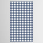 Gingham Plaid Pattern in Navy Blue and White Tablecloth Gallery Image 2