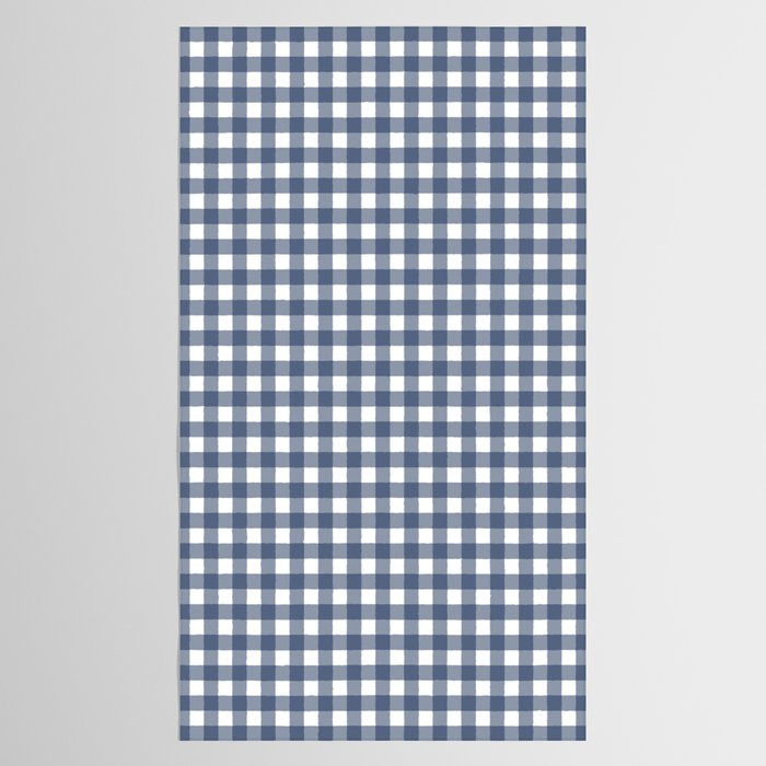 Gingham Plaid Pattern in Navy Blue and White Tablecloth Gallery Image 2