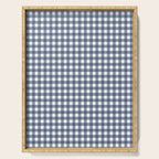 Gingham Plaid Pattern in Navy Blue and White Serving Tray Gallery Image 1