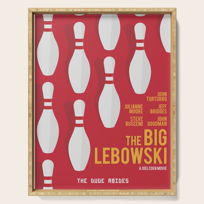 The Big Lebowski, alternative movie poster, Coen brothers film, Jeff Bridges is the dude Serving Tray Gallery Image 1