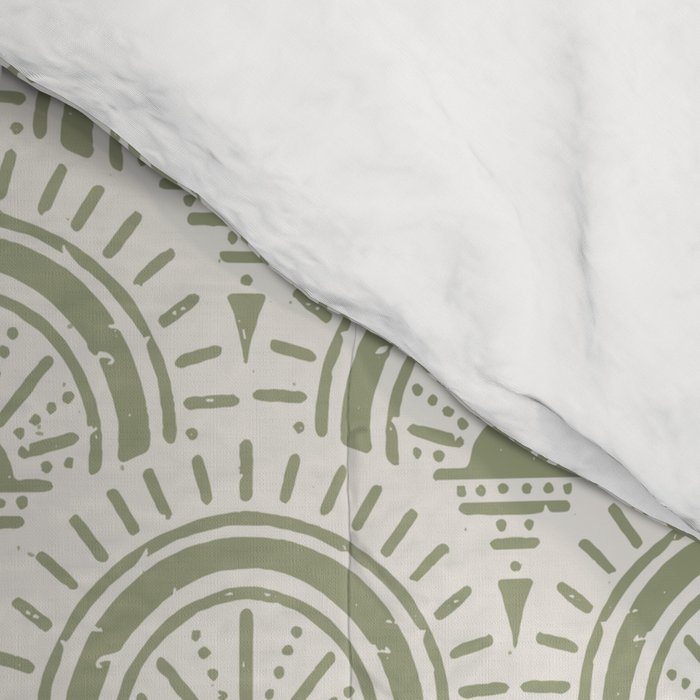 Surfside Deco . Lush Green on Neutral Comforter Gallery Image 4