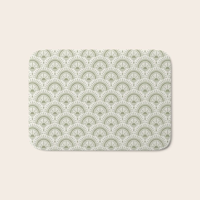Surfside Deco . Lush Green on Neutral Bath Mat Gallery Image 1