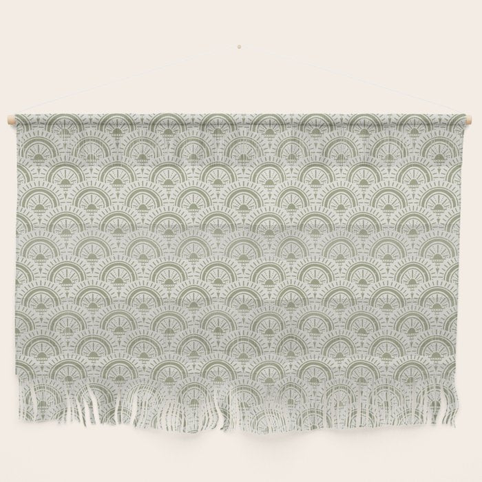 Surfside Deco . Lush Green on Neutral Wall Hanging Gallery Image 1