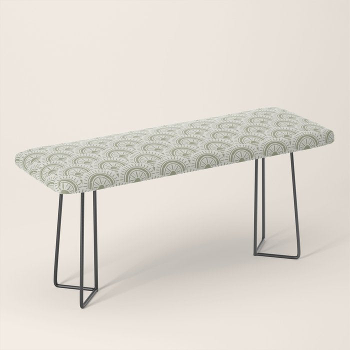 Surfside Deco . Lush Green on Neutral Bench Gallery Image 1