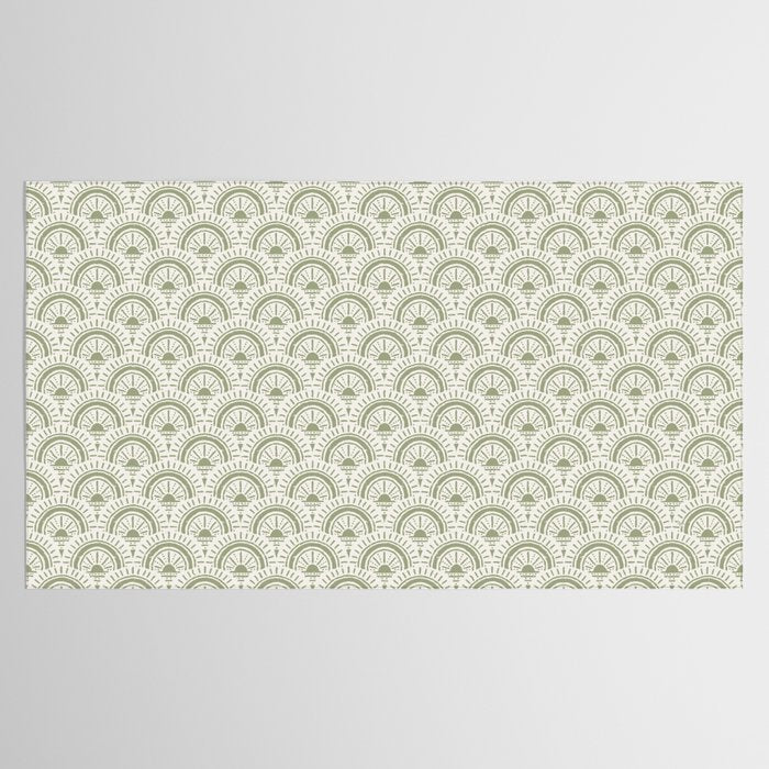 Surfside Deco . Lush Green on Neutral Tablecloth Gallery Image 2