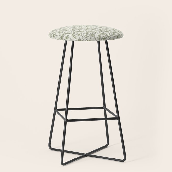 Surfside Deco . Lush Green on Neutral Stool Gallery Image 1