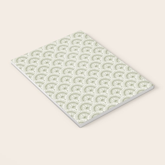 Surfside Deco . Lush Green on Neutral Notebook Gallery Image 3