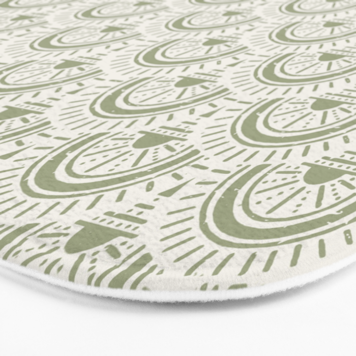 Surfside Deco . Lush Green on Neutral Bath Mat Gallery Image 3