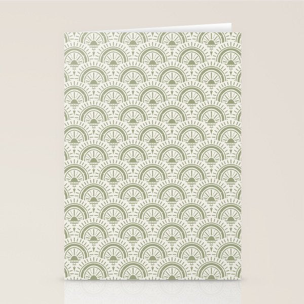 Surfside Deco . Lush Green on Neutral Stationery Card Gallery Image 1