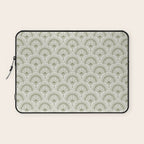 Surfside Deco . Lush Green on Neutral Laptop Sleeve Gallery Image 1