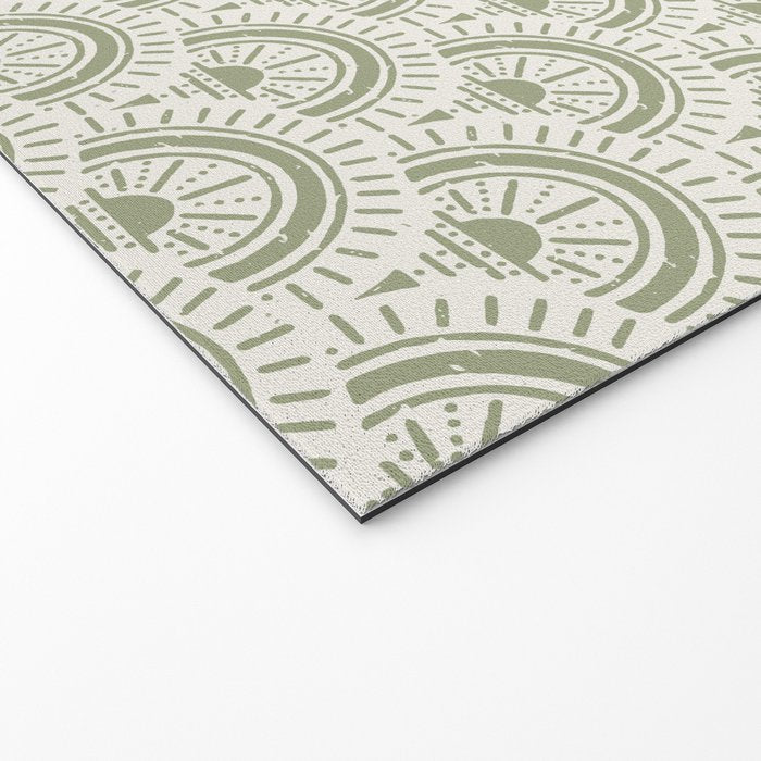 Surfside Deco . Lush Green on Neutral Welcome Mat Gallery Image 2