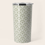 Surfside Deco . Lush Green on Neutral Travel Mug Gallery Image 1