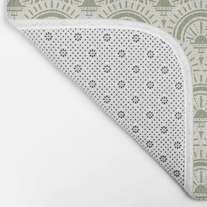 Surfside Deco . Lush Green on Neutral Bath Mat Gallery Image 2