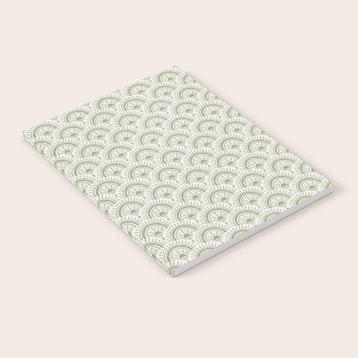 Surfside Deco . Lush Green on Neutral Notebook Gallery Image 1