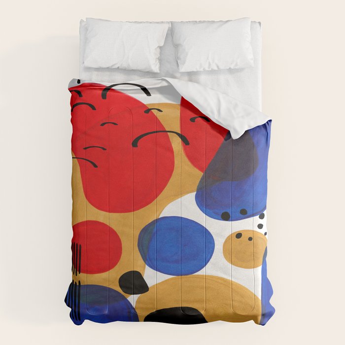 Modern Mid Century Fun Colorful Abstract Minimalist Painting Shapes ...