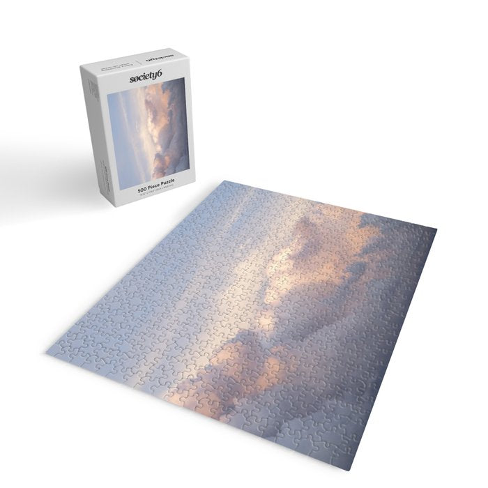 Blush pink clouds in Norway, and dreamy pink and pastel blue - summer sunset nature photography Jigsaw Puzzle Gallery Image 2