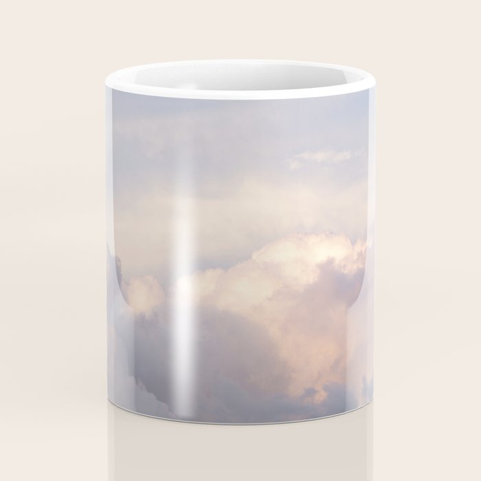 Blush pink clouds in Norway, and dreamy pink and pastel blue - summer sunset nature photography Coffee Mug Gallery Image 4