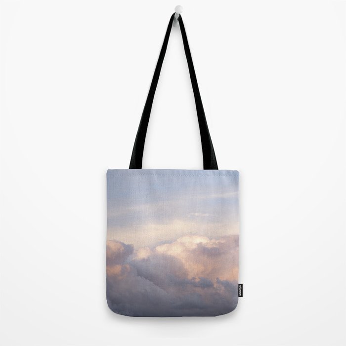 Blush pink clouds in Norway, and dreamy pink and pastel blue - summer sunset nature photography Tote Bag Gallery Image 2
