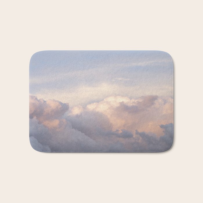 Blush pink clouds in Norway, and dreamy pink and pastel blue - summer sunset nature photography Bath Mat Gallery Image 1