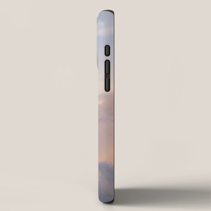 Blush pink clouds in Norway, and dreamy pink and pastel blue - summer sunset nature photography iPhone Case Gallery Image 2
