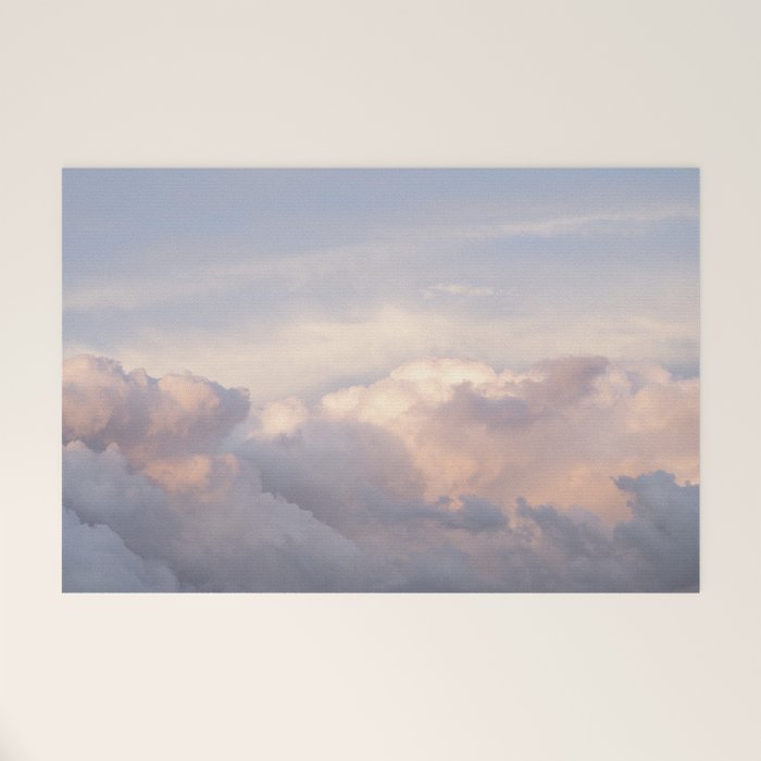 Blush pink clouds in Norway, and dreamy pink and pastel blue - summer sunset nature photography Welcome Mat Gallery Image 1