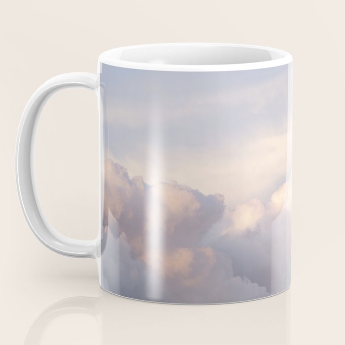 Blush pink clouds in Norway, and dreamy pink and pastel blue - summer sunset nature photography Coffee Mug Gallery Image 3
