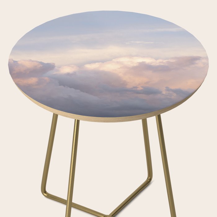 Blush pink clouds in Norway, and dreamy pink and pastel blue - summer sunset nature photography Side Table Gallery Image 2