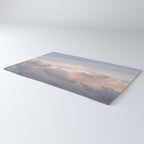 Blush pink clouds in Norway, and dreamy pink and pastel blue - summer sunset nature photography Rug Gallery Image 3