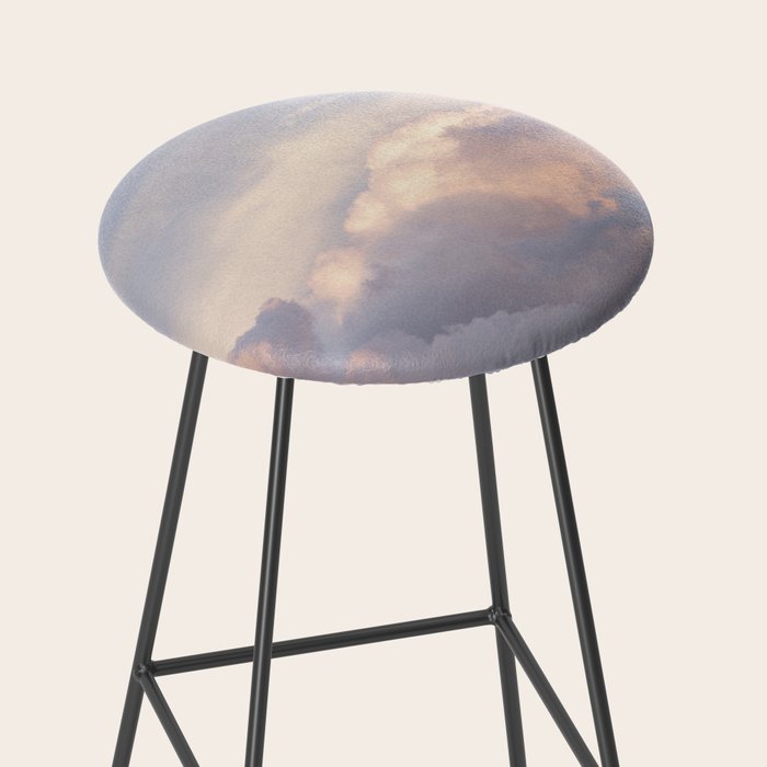 Blush pink clouds in Norway, and dreamy pink and pastel blue - summer sunset nature photography Stool Gallery Image 2