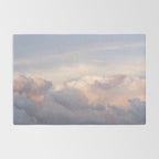 Blush pink clouds in Norway, and dreamy pink and pastel blue - summer sunset nature photography Rug Gallery Image 2