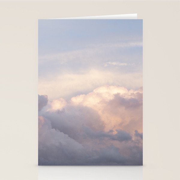 Blush pink clouds in Norway, and dreamy pink and pastel blue - summer sunset nature photography Stationery Card Gallery Image 2