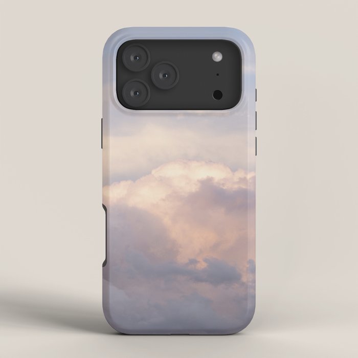 Blush pink clouds in Norway, and dreamy pink and pastel blue - summer sunset nature photography iPhone Case Gallery Image 4