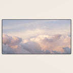 Blush pink clouds in Norway, and dreamy pink and pastel blue - summer sunset nature photography Desk Mat Gallery Image 3
