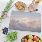Blush pink clouds in Norway, and dreamy pink and pastel blue - summer sunset nature photography Cutting Board Gallery Image 2