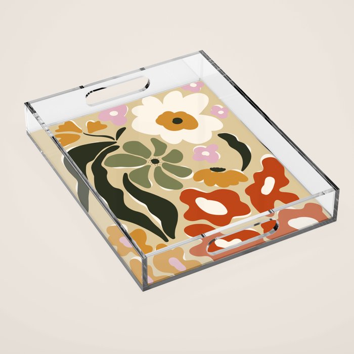 Mid-century garden Acrylic Tray Gallery Image 1