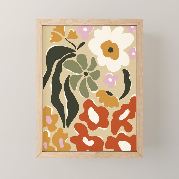 Mid-century garden Mini Art Print Gallery Image 1