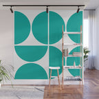 Mid Century Modern Turquoise Square Wall Mural Gallery Image 1