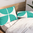 Mid Century Modern Turquoise Square Pillow Sham Gallery Image 2