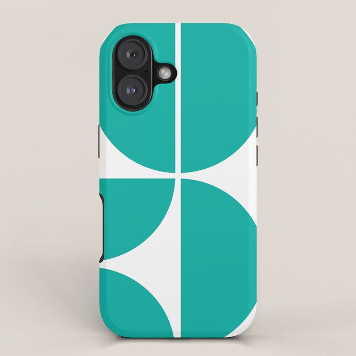 Mid Century Modern Turquoise Square iPhone Case Gallery Image 1