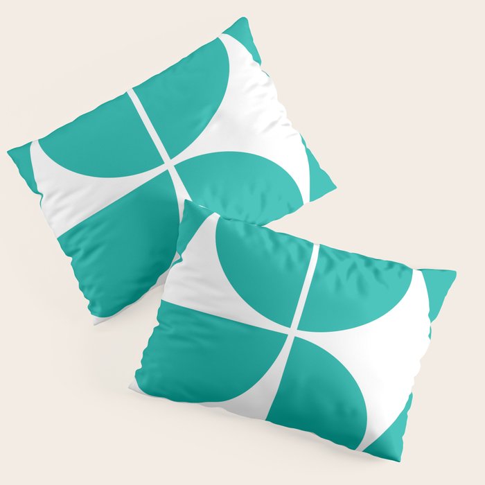 Mid Century Modern Turquoise Square Pillow Sham Gallery Image 1