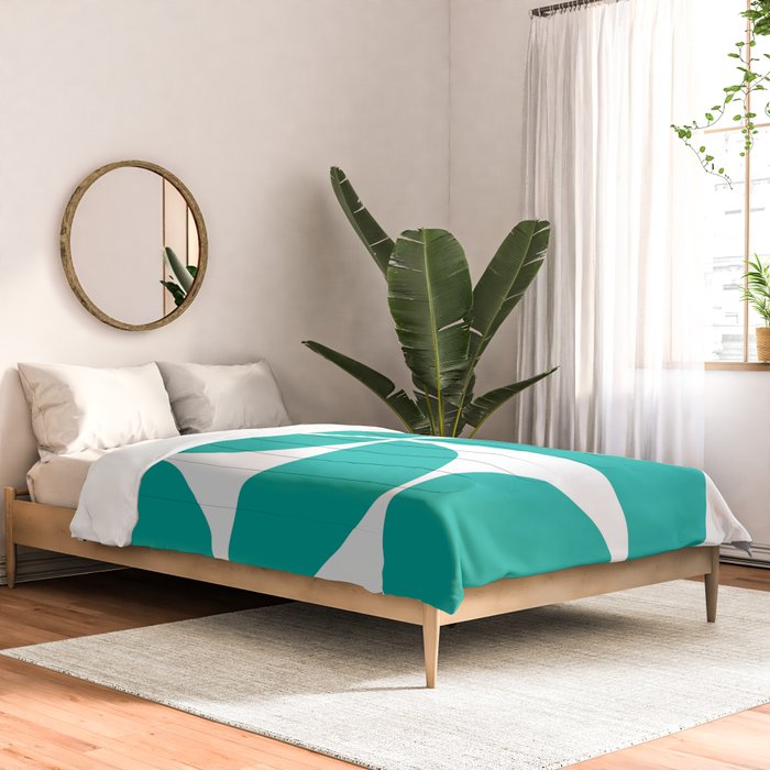 Mid Century Modern Turquoise Square Comforter Gallery Image 2
