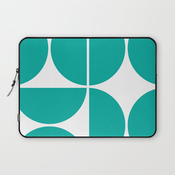 Mid Century Modern Turquoise Square Laptop Sleeve Gallery Image 1
