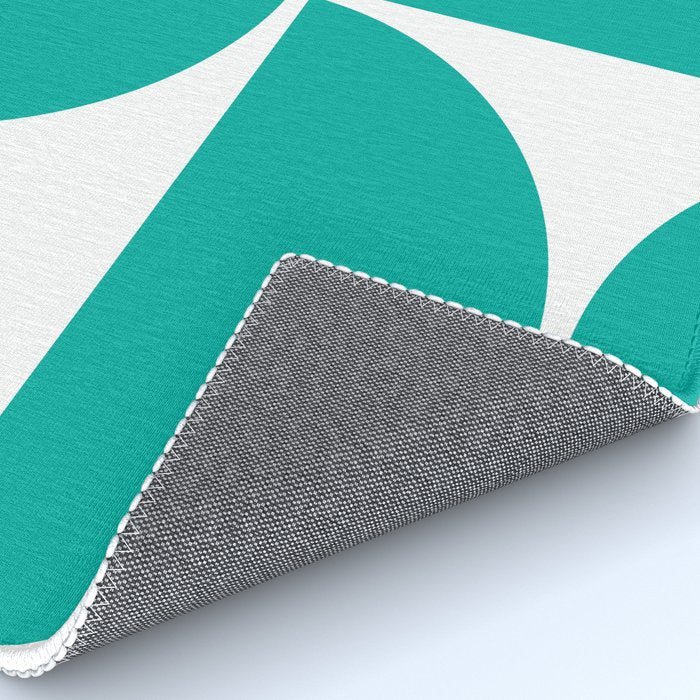 Mid Century Modern Turquoise Square Rug Gallery Image 4