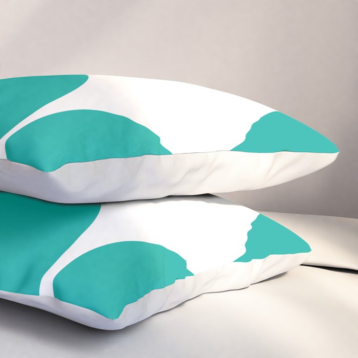 Mid Century Modern Turquoise Square Pillow Sham Gallery Image 3