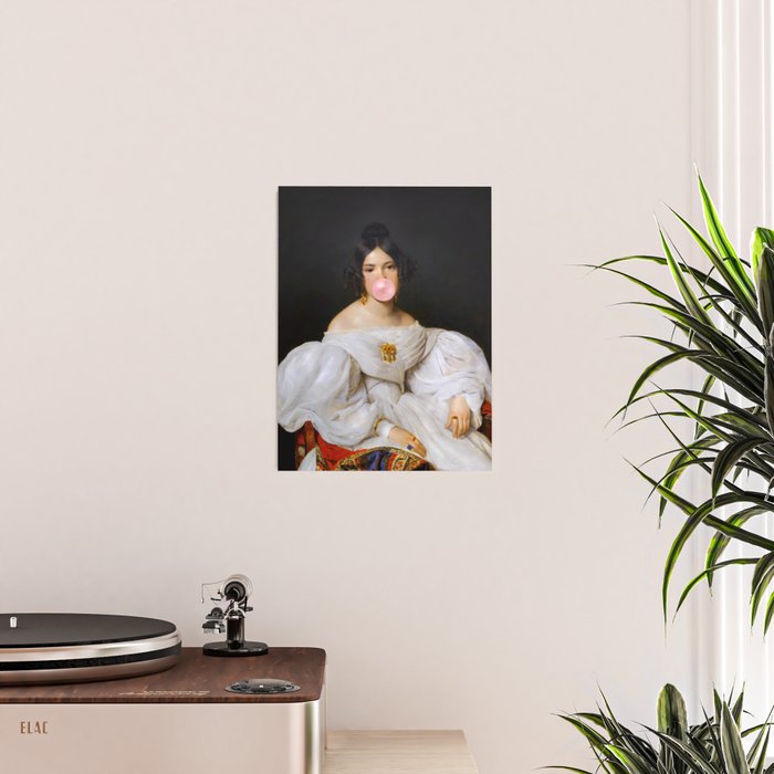 Louise Bubblegum Renaissance Portrait  Eclectic Altered Famous Wall Art Poster Gallery Image 2