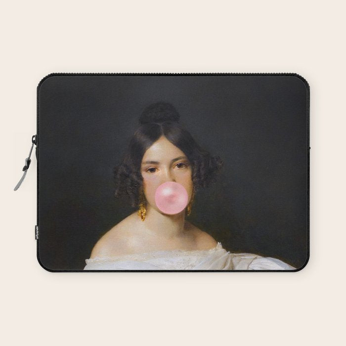 Louise Bubblegum Renaissance Portrait  Eclectic Altered Famous Wall Art Laptop Sleeve Gallery Image 1