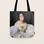 Louise Bubblegum Renaissance Portrait  Eclectic Altered Famous Wall Art Tote Bag Gallery Image 1